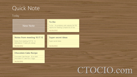 QuickNote Screen