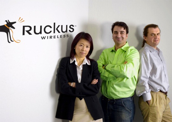 ruckus-wireless CEO Selina Lo, CTO William Kish, and chief wireless architect Victor Shtrom 